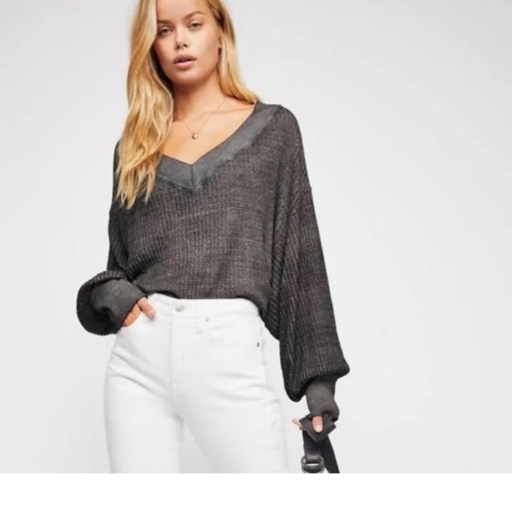 We the free oversized waffle knit top
